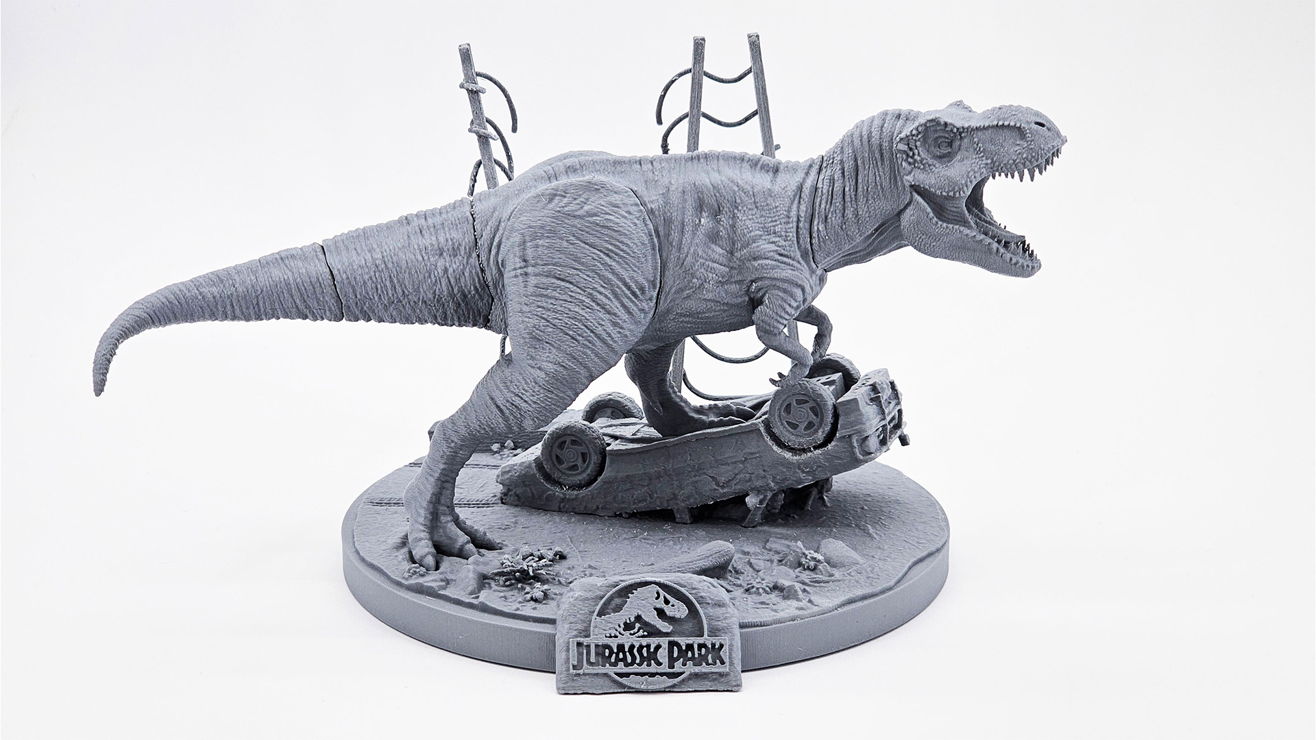 R&eacute;szletgazdag 3D nyomtatott T-Rex dior&aacute;ma